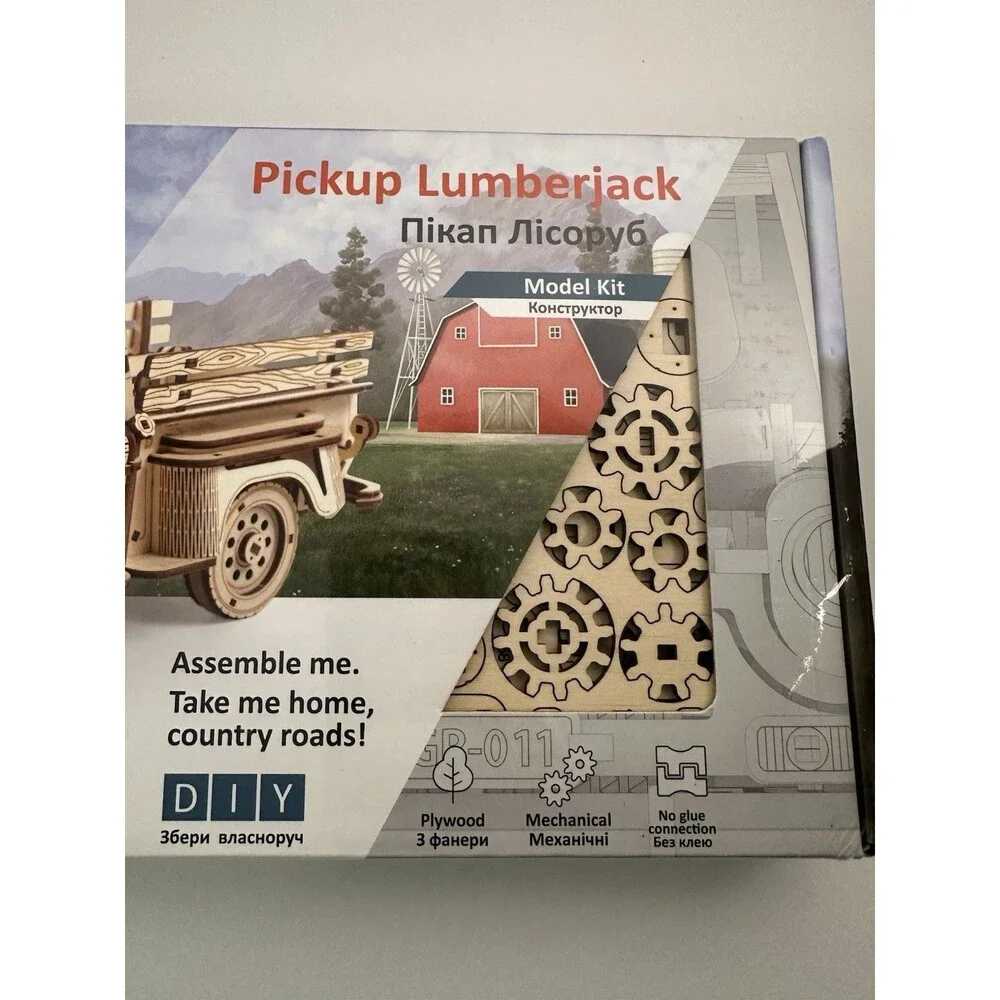 Mechanical Models UGEARS Wooden Pickup Lumberjack Model Kit Plywood No Glue